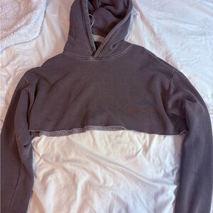 Forever 21 Grey Cropped Hoodie